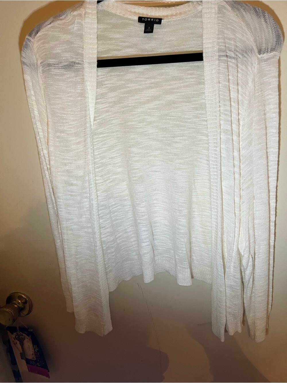 torrid Cream Open Knit Shrug